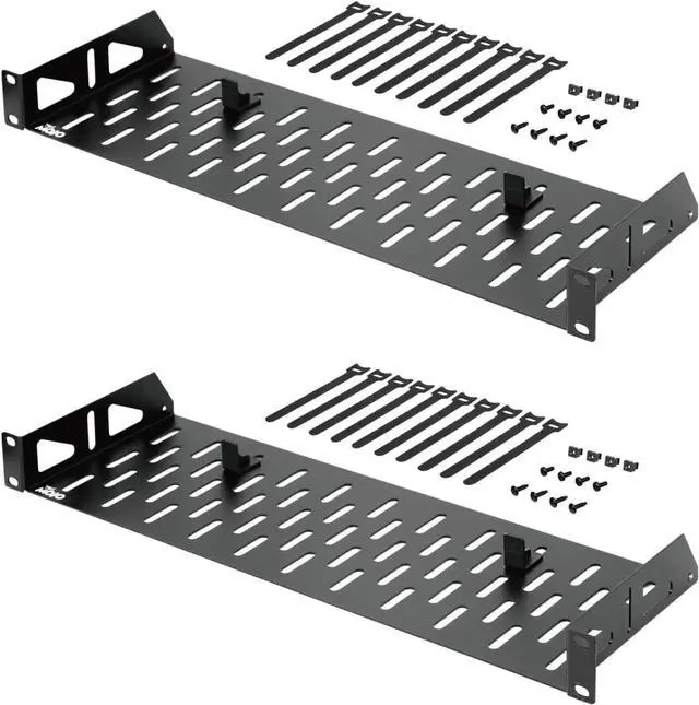 Main image of 1U Rack Shelf,19 inch Rack Shelf 6 inch Depth,Rack Mount Shelf with Anti-Slip Stops,Server Rack Shelf and Network Shelf for 19 in Equipments, 55lbs Capacity of Vented 1U Shelf,No Lip(2 Pack)