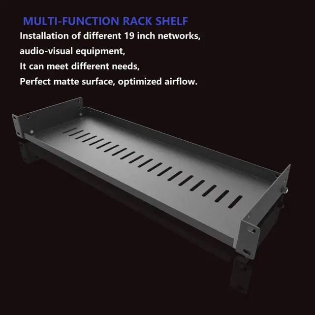 Alt view image 3 of 5 - 2 Pack of 1U Vented Cantilever Server Rack Mount Shelf 6" (154mm) Deep for 19" Network Cabinet or Equipment Rack, Disassembled Black(6V2PC)