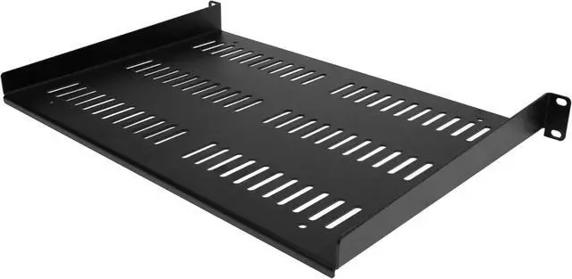 Alt view image 2 of 6 - 1U Server Rack Shelf - Universal Vented Rack Mount Cantilever Tray for 19" Network Equipment Rack & Cabinet - Durable Design - Weight Capacity 55lb/25kg - 12" Deep (SHELF-1U-12-FIXED-V)