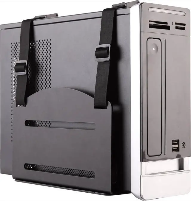 Alt view image 2 of 4 - FOR-Wall Mount CPU Holder - Adjustable Width 4.8in to 8.3in - Metal - Computer Tower Mounting Bracket for Desktop PC (CPUWALLMNT)