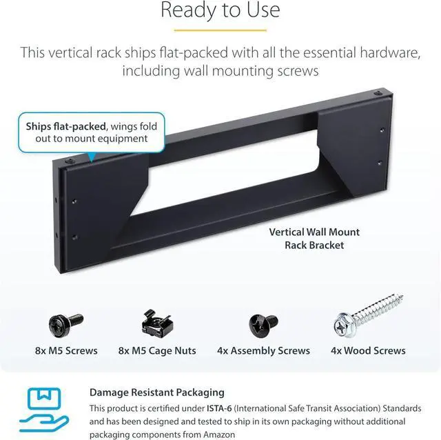 Alt view image 5 of 6 - FOR-2U Vertical Wall-Mount Bracket for 19inch Rack Mountable Equipment, 121lb/55kg Capacity, for Patch Panels/Servers