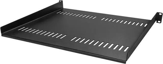 Alt view image 4 of 4 - 350mm (13.77") Deep, Heavy Duty Steel 1U 19'' Wide Vented Shelf for Server Cabinet. 2 Pack 7 Year Warranty!