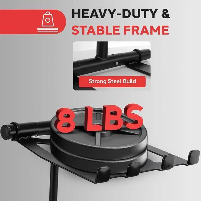 Alt view image 3 of 5 - Portable Folding Laptop Stand - Standing Table with Adjustable Angle, Foldable Height and Four Prong Anti-Slip Tray for iPad, Tablet, DJ Mixer, Workstation, Gaming and Home Use - PLPTS55