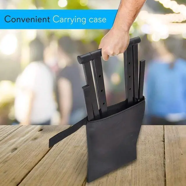 Alt view image 3 of 5 - Portable Folding Laptop Stand - Foldable Laptop Stand with Adjustable Height, Secondary Accessory Tray for iPad, Tablet, DJ Mixer, Workstation, Gaming, Home Use and Carrying Bag Included