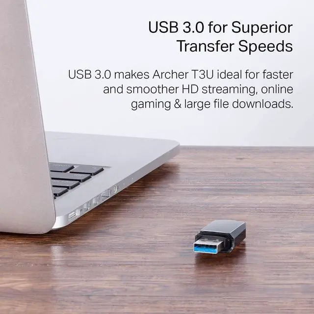 Alt view image 5 of 5 - AC1300 USB WiFi Adapter(Archer T3U)- 2.4G/5G Dual Band Wireless Network Adapter for PC Desktop, MU-MIMO WiFi Dongle, USB 3.0, Supports Windows 11, 10, 8.1, 8, 7, XP/Mac OS X 10.9-10.14