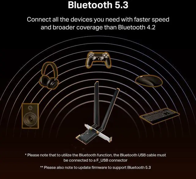 Alt view image 3 of 3 - WiFi 6E Intel AX210 AXE5400 PCIe WiFi Card for Desktop PC - (Archer TXE72E), Bluetooth 5.3, WPA3, 802.11ax Tri Band Wireless Adapter with MU-MIMO, OFDMA, Ultra-Low Latency, for Windows 10,11