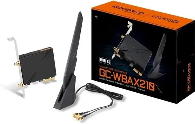 Main image of WiFi 6E GC-WBAX210 (2x2 802.11ax/ Tri-Band WiFi/Bluetooth 5.2/ PCIe Expansion Card)
