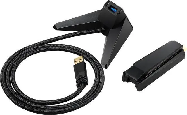 Alt view image 2 of 6 - AXE5400 WiFi 6E USB Adapter - WLAN up to 5400 Mbps (6GHz, 5GHz, 2.4GHz Wireless), USB 3.2 Gen 1, MU-MIMO, 2X High-Gain Tri-Band Antennas, Beamforming, WPA3 - Cradle Included