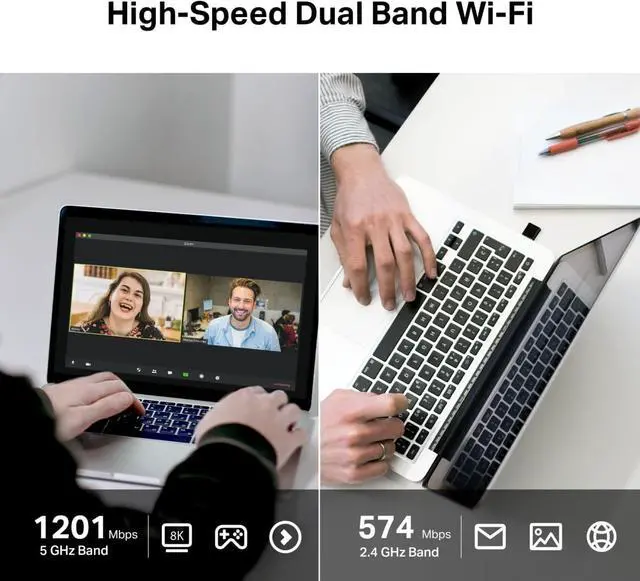 Alt view image 2 of 5 - 2-in-1 USB Bluetooth WiFi Adapter AC600(Archer T2UB Nano)- Bluetooth 4.2 with 2.4G/5G Dual Band Wireless Network Adapter for Desktop PC, WPA3, Supports Windows 11,10, 8.1,8, 7