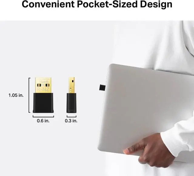 Alt view image 3 of 5 - 2-in-1 USB Bluetooth WiFi Adapter AC600(Archer T2UB Nano)- Bluetooth 4.2 with 2.4G/5G Dual Band Wireless Network Adapter for Desktop PC, WPA3, Supports Windows 11,10, 8.1,8, 7