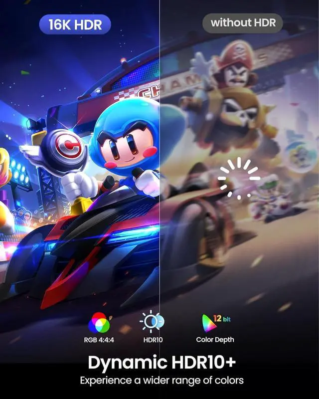 Alt view image 3 of 5 - FOR-80Gbps DisplayPort Cable 2.1 10FT/3M, [16K@60Hz, 8K@240Hz, 4K@540Hz 360Hz 240Hz] DP 2.1 Cable 16K, DP80 HDR DSC Display Port Cord Compatible FreeSync G-Sync Gaming Monitor 5090 7900XTX