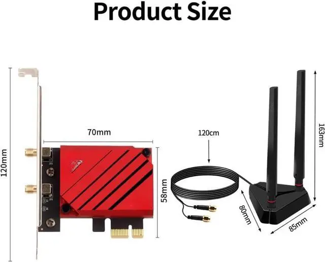 Alt view image 7 of 7 - PCI-E WiFi 7 Network Card (BE8800pro) BT5.4 BE200 9.3Gbps Gmaing 802.11be Tri-Band PCIe Desktop PC WiFi 7 Adapter Upgrades WiFi 6 WiFi 6E PCIe Card for Windows 11/10 Not Support AMD Motherboards