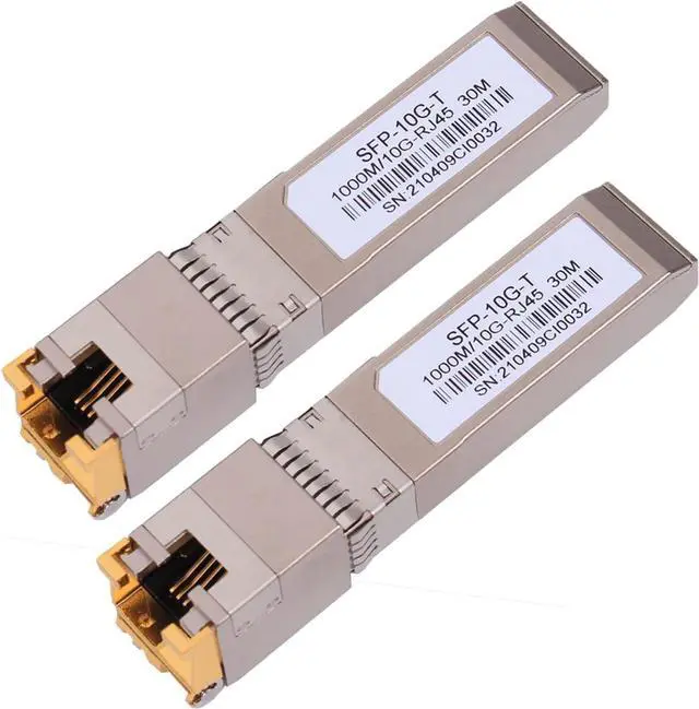 Main image of FOR-2PACK 1.25/2.5/5/10G SFP+ RJ45 Copper Module - Up to 30m with CAT.6a/7 Compatibility for Cisco, Ubiquiti, Netgear, D-Link, Supermicro, TP-Link, Mikrotik, Unifi and More, SFP 10GBase-T Transceiver