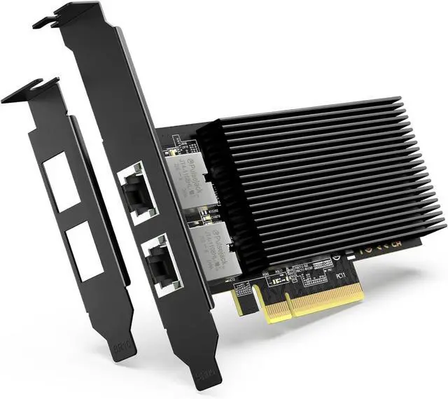 Alt view image 2 of 5 - 10G PCI-E Network Card with 10Gbps Dual RJ45 Ports, Intel X540-T2 Conrtoller, 10Gb Ethernet Adapter Card Compatible with PCI Express X8, X16, Support Windows/Windows Server/Linux/VMware