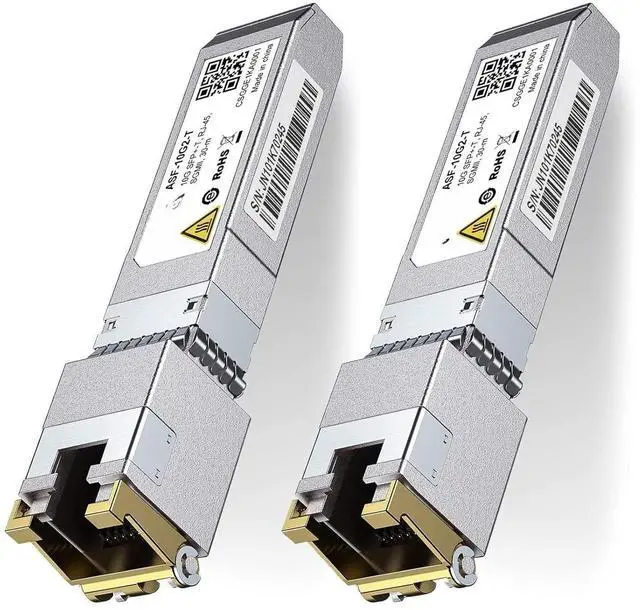 Main image of FOR SFP+ to RJ45 10Gb Module, Support 1G/2.5G/5G/10GBase-T RJ45 SFP+ Module, Compatible for Cisco SFP-10G-T, Ubiquiti UACC-CM-RJ45-MG, Mikrotik, Netgear, TP-Link, and More, up to 30 Meters, 2 Pack