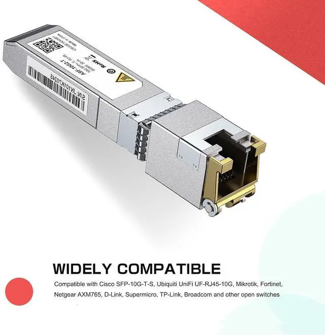 Alt view image 2 of 5 - FOR SFP+ to RJ45 10Gb Module, Support 1G/2.5G/5G/10GBase-T RJ45 SFP+ Module, Compatible for Cisco SFP-10G-T, Ubiquiti UACC-CM-RJ45-MG, Mikrotik, Netgear, TP-Link, and More, up to 30 Meters, 2 Pack