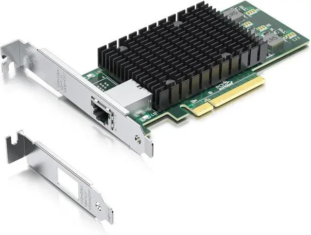 Main image of 10Gb PCI-E NIC Network Card, Single Copper RJ45 Port, with Intel X540-BT1 Controller, PCI Express Ethernet LAN Adapter Support Windows Server/Windows/Linux/ESX, Compare to Intel X540-T1