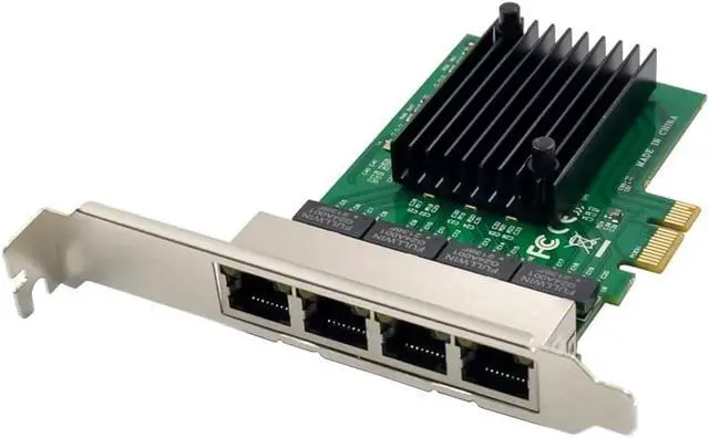 Main image of M-NA3840 PCI-E 4-Port Quad 10/100/1000Mbps Gigabit Ethernet PCI Express (PCIe x1) Server Network Card/Network Adapter, Realtek RTL8111F Chipset, Windows 11 & Linux Supported