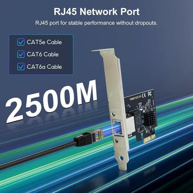 Alt view image 3 of 6 - 2.5Gb PCIe Network Card,2.5GBase-T PCI Express Network Adapter NIC, with Realtek RTL8125B Controller, Single RJ-45 Port, PCIe 2.1 x1 Support Windows Server/Linux