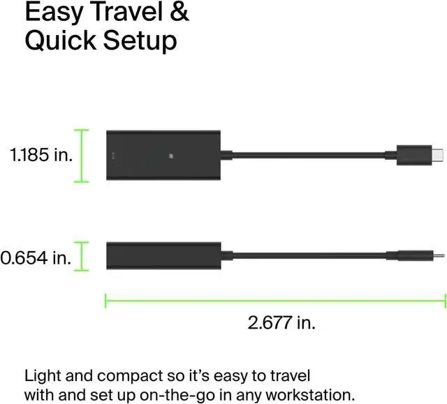 Alt view image 3 of 6 - USB Type C to 2.5 Gb Ethernet Adapter, USB-IF Certified Thunderbolt 3 & 4 / USB-C to LAN Network Adapter Compatible with MacBook Pro/Air, iPad Pro, XPS, Surface, and Other USB C Devices