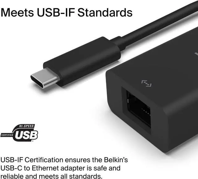 Alt view image 6 of 6 - USB Type C to 2.5 Gb Ethernet Adapter, USB-IF Certified Thunderbolt 3 & 4 / USB-C to LAN Network Adapter Compatible with MacBook Pro/Air, iPad Pro, XPS, Surface, and Other USB C Devices