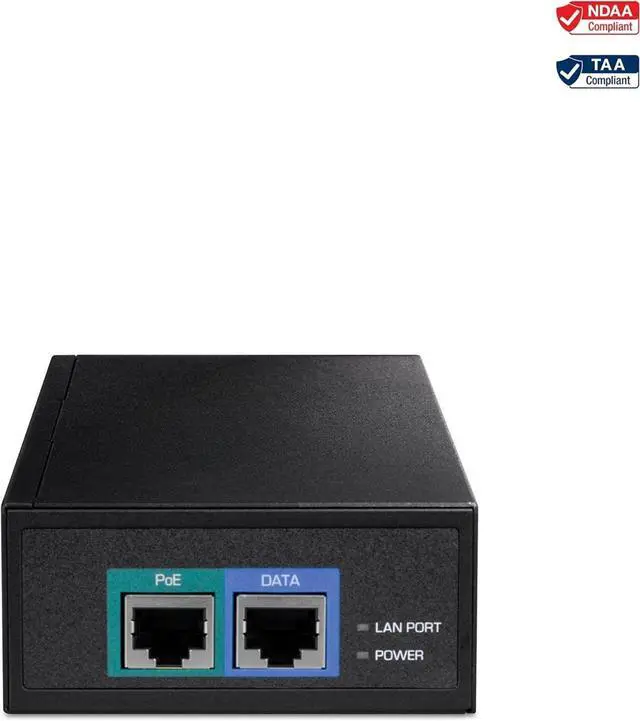 Alt view image 2 of 6 - FOR-10G PoE++ Injector, Supplies PoE (15.4W), PoE+ (30W), or PoE++ (90W), Converts a Non-PoE Port to A PoE ++ 10G Port, Metal Housing, Black, TPE-319GI