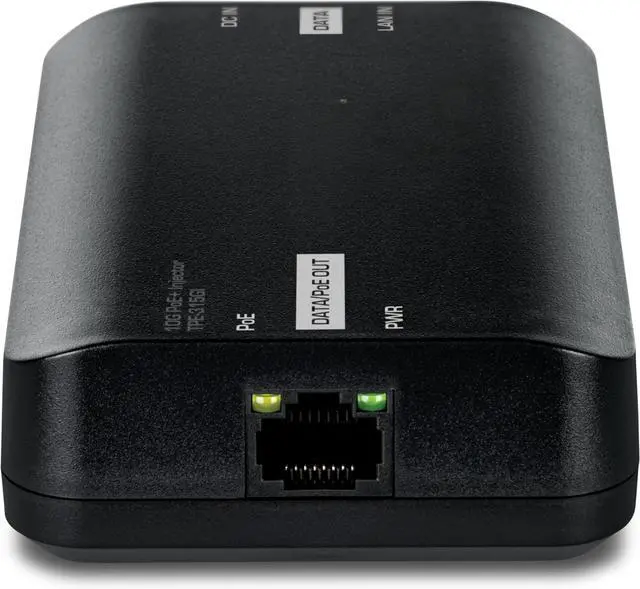Alt view image 4 of 5 - 10G PoE+ Injector, TPE-315GI, Convert Non-PoE Port to a PoE+ Port, PoE (15.4W) or PoE+ (30W), 10GBASE-T Compliant, Up to 100m (328 ft.), Black