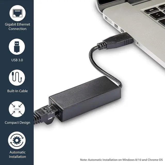 Alt view image 2 of 4 - USB 3.0 to Gigabit Ethernet NIC Network Adapter - USB to RJ45 for 10/100/1000 Network