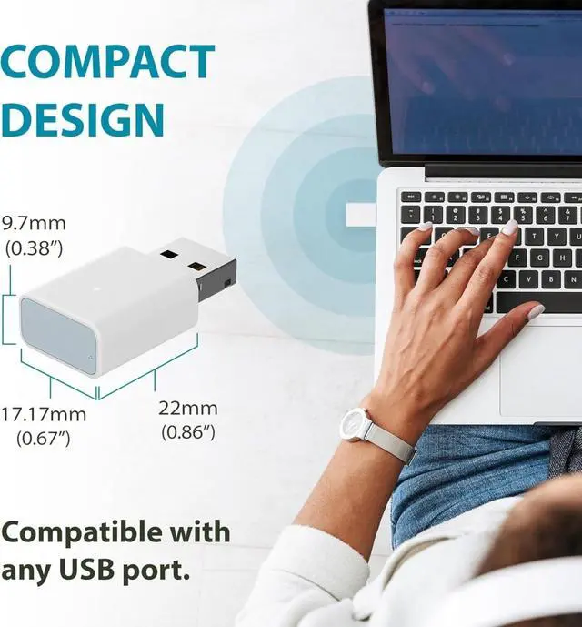 Alt view image 4 of 4 - AC1300 USB WiFi Adapter 2.4/5GHz Dual Band Wireless Internet Travel Size for Desktop PC Laptop MU-MIMO Plug & Play Supports Windows 10/11 Drivers WPA3 Enhanced Security (AC13U)