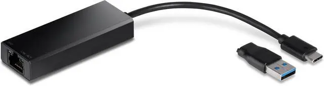 Main image of USB-C 3.1 to 2.5GBASE-T Ethernet Adapter, TUC-ET2G, NDAA & TAA Compliant, Windows & Mac Compatible, USB Type-C to USB-A Converter Included, Up to 2.5Gbps Speeds, Black