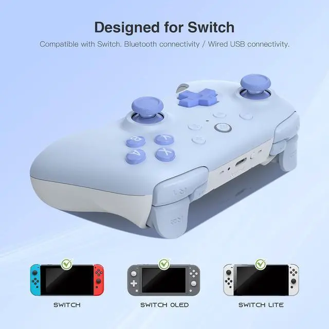 Alt view image 4 of 4 - Ultimate 2C Bluetooth Controller (Hall Effect Joystick Update) - for Switch, with Remappable L4/R4 Bumpers, 6-axis Motion Control, Rumble Vibration and Turbo Function (Blue)