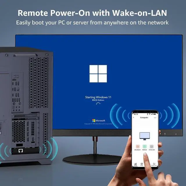 Alt view image 4 of 5 - 5Gb PCIe Network Card, 5G Base-T PCI Express Ethernet Adapter with RTL8126, Support WOL, 5G/2.5G/1G/100Mbps NIC Card RJ45 Port for PC Windows/Linux OS