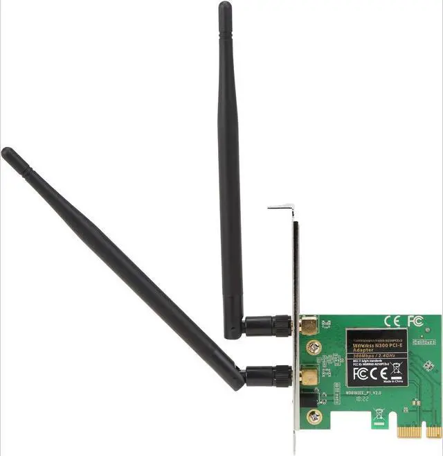 Alt view image 2 of 4 - Wireless N300 PCI-E WiFi Adapter, 300 Mbps (2.4 GHz) PCI Express Network Card for PC