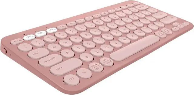 Main image of Pebble Keys 2 K380s, Multi-Device Bluetooth Wireless Keyboard with Customizable Shortcuts, Slim and Portable, Easy-Switch for Windows, macOS, iPadOS, Android, Chrome OS - Tonal Rose