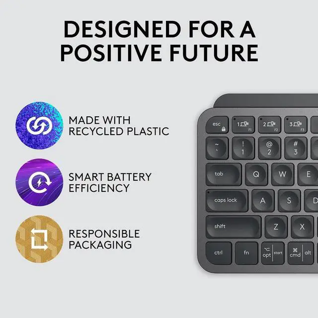 Alt view image 4 of 4 - MX Keys Mini Minimalist Wireless Illuminated Keyboard, Compact, Bluetooth, Backlit, USB-C, Compatible with Apple macOS, iOS, Windows, Linux, Android, Metal Build - Graphite