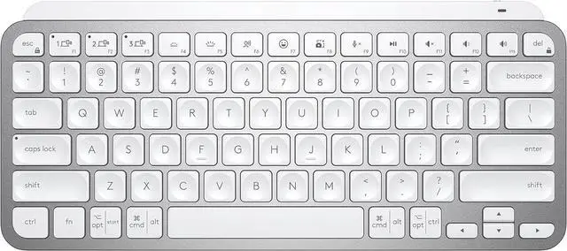 Main image of FOR-MX Keys Mini Minimalist Wireless Illuminated Keyboard, Compact, Bluetooth, Backlit, USB-C, Compatible with Apple macOS, iOS, Windows, Linux, Android, Metal Build - Pale Gray