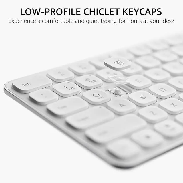 Alt view image 2 of 4 - 9010M Multi-Device Keyboard and Mouse Combo, 2.4GHz/Bluetooth 5.0/4.0 Wireless Keyboard & Mouse Set for Windows/Mac/Linux/Chrome, Support 4 Devices, Low-Profile Silent Click, Battery Powered