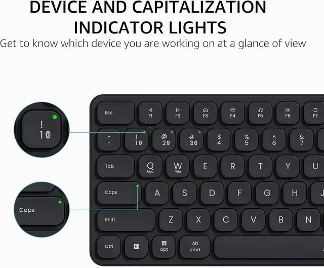 Alt view image 5 of 5 - 560M Wireless Keyboard and Mouse Combo, Blade-Series E9550L 110-Key Ultra-Thin Keyboard and MT760SE Wireless Mouse, Support 4 Devices, Quiet, USB-C, Rechargeable, for Windows/Mac/Linux/Chrome