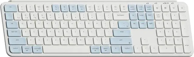 Main image of B6 Pro Ultra-Thin Wireless Keyboard, Full-Size ZMK with Numeric Keypad Quiet Typing, 2.4 GHz/Bluetooth 5.2/Wired Connection Long Battery Life, Compatible with Mac Windows Linux - Retro Blue