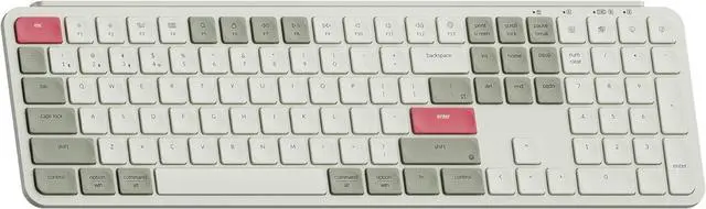 Main image of B6 Pro Ultra-Thin Wireless Keyboard, Full-Size ZMK with Numeric Keypad Quiet Typing, 2.4 GHz/Bluetooth 5.2/Wired Connection Long Battery Life, Compatible with Mac Windows Linux - Retro Red