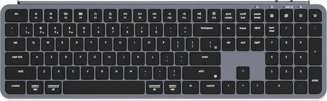Main image of B6 Pro Ultra-Thin Wireless Keyboard, Full-Size ZMK with Numeric Keypad Quiet Typing, 2.4 GHz/Bluetooth 5.2/Wired Connection Long Battery Life, Compatible with Mac Windows Linux - Space Gray