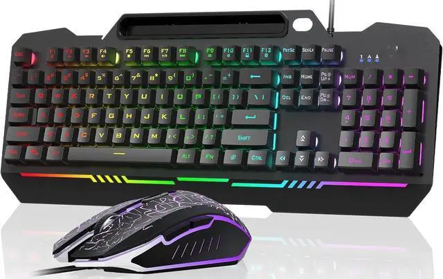 Main image of Gaming Keyboard, T102 104 Keys Gaming Keyboard and Mouse Combo with RGB Backlit, All-Metal Panel, Anti-Ghosting, PC Game Keyboard and Mouse, USB Wired Keyboard Mouse for MAC Xbox PC Gamers