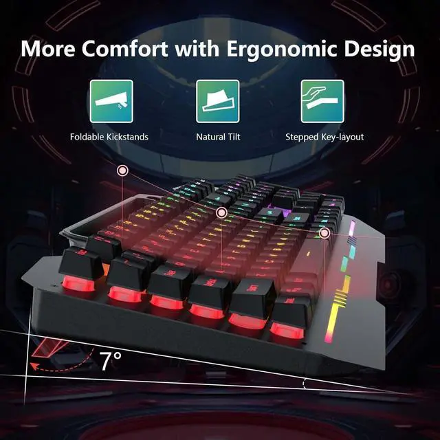 Alt view image 3 of 5 - Gaming Keyboard, T102 104 Keys Gaming Keyboard and Mouse Combo with RGB Backlit, All-Metal Panel, Anti-Ghosting, PC Game Keyboard and Mouse, USB Wired Keyboard Mouse for MAC Xbox PC Gamers