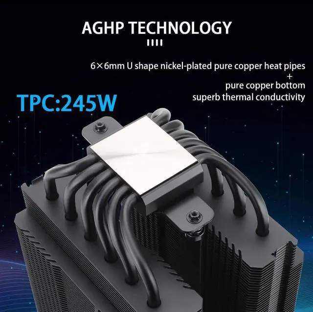 Alt view image 2 of 5 - Peerless Assassin 120 Black CPU Air Cooler, 6 Heat Pipes,TL-C12B PWM Fan, Aluminium Heatsink Cover, AGHP Technology, for AMD AM4/AM5/Intel LGA 1700/115X/1851/1200/2066/2011 PA120 Black