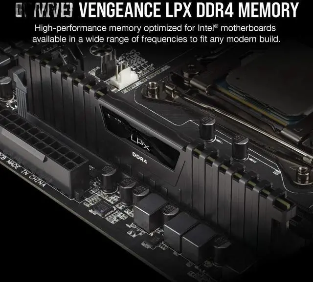 Alt view image 2 of 5 - VENGEANCE LPX DDR4 RAM 32GB (2x16GB) 3200MHz CL16-20-20-38 1.35V Intel AMD Desktop Computer Memory - Black (CMK32GX4M2E3200C16)