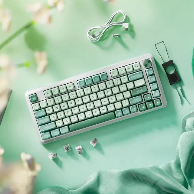 Alt view image 5 of 5 - FOR-K681 Wireless Mechanical Keyboard, Gasket Mounted RGB Gaming Keyboard with Volume Knob, MDA-Profile, Pre-Lubed Linear Switches, 81 Keys 75 Tri-Mode Hot Swappable for PC/Xbox/Ps4/5