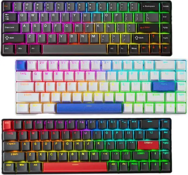 Alt view image 4 of 4 - G65 Rapid Trigger Mechanical Keyboard Magnetic Switch ABS Keycap OEM Gaming Keyboard TKL RGB Compact 65% Size Wired, White