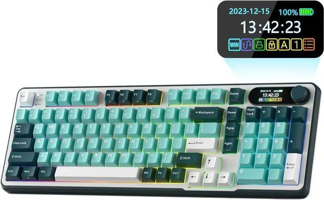 Main image of FOR-S98 Mechanical Keyboard w/Smart Display & Knob, Top Mount 96% Wireless Mechanical Keyboard BT/2.4G/USB-C, Hot Swappable, Software Support, Creamy Sounding, 98 Keys