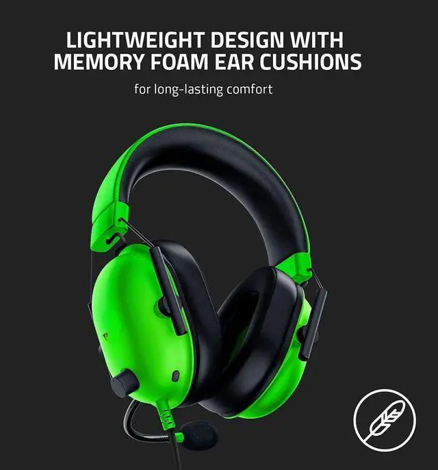 Alt view image 3 of 5 - FOR-BlackShark V2 X Gaming Headset: 7.1 Surround Sound - 50mm Drivers - Memory Foam Cushion - for PC, PS4, PS5, Switch - 3.5mm Audio Jack - Green