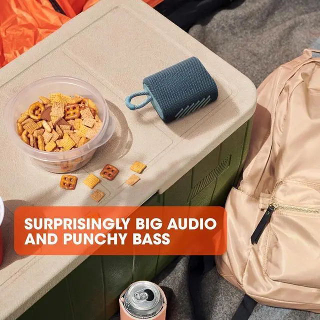 Alt view image 3 of 4 - Go 3 - Portable Mini Bluetooth Speaker, big audio and punchy bass, IP67 waterproof and dustproof, 5 hours of playtime, speaker for home, outdoor and travel (Blue)